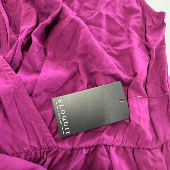 Eloquii Jumpsuit Womens 14 Pink Purple Wide Leg Sleeveless V Neck - Picture 6 of 9